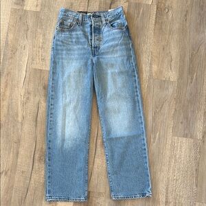 Levi's Classic Blue Straight Leg High-Waisted Jeans